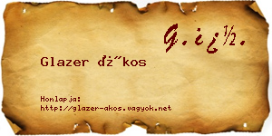 Glazer Ákos névjegykártya